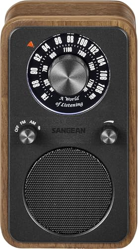 Sangean WR-9 Portables FM-Radio Echtholz-Geh?use Nussbaum Vintage Bluetooth 8W