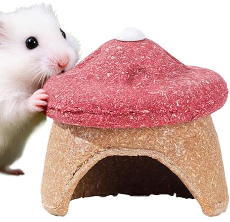 Haus für Gerbos – Spielzeug zum Zahnen und Knabbern in Pilzform – Hamstergehege für Chinchilla, Igel, Frettchen, Kaninchen und andere Haustiere im Käfig und zu Hause