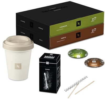 Nespresso Professionnel – Pack Café et Accessoires avec Gobelets Keep Cup, 100 Capsules, Sucre et Mélangeurs