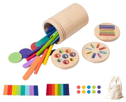 Pocoiau Early Education Color Sorting Toy for Toddler Fine Motor Skill Development Preschool Learning Activity Birthday Gift Sensory Development