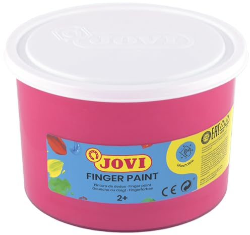 Jovi 56108 Fingerfarbe, 500 ml, Magenta | Dicke Textur, natürliche Inhaltsstoffe, glutenfrei, ab 2 Jahren, ungiftig, leicht anzuwenden, gleichmäßige Deckkraft