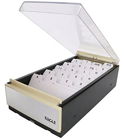 Eagle Namenskartei-Organizer mit A-Z Index – Visitenkartenhalter für bis zu 600 Karten, robust und praktisch