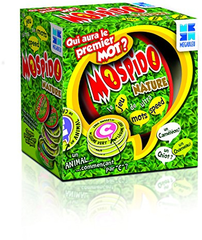 Megableu - MOSPIDO Nature - Jeu de Cartes Petit Bac pour Adultes & Enfants dès 7 Ans - Jeu de Société d'Ambiance - Jeux de Mots Thème Nature - 2+ Joueurs - Boîte Métal Format Voyage - en Français