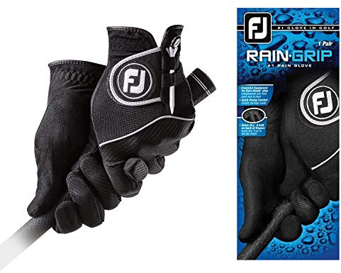 FootJoy Herren-Golfhandschuhe, RainGrip, Prior Generation, Schwarz, Größe XL, 1 Paar