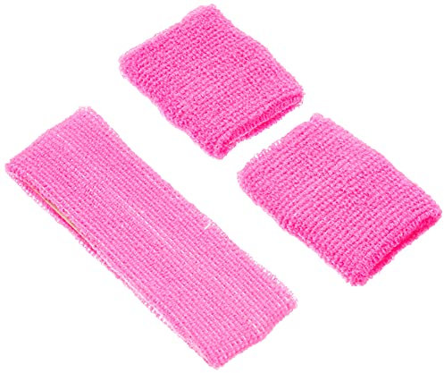 Boland - Fasce per il sudore, 1 fascia e 2 braccialetti, taglia unica, sport, accessorio, anni '80, tuta, tennista, costume, festa a tema, carnevale