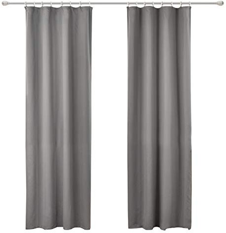 WOLTU Gardinen 2er Set, Vorhang Blickdicht mit Kräuselband, Leichte & weicheThermovorhang Kälteschutz, für Wohnzimmer Schlafzimmer, 135x245cm, Dunkelgrau