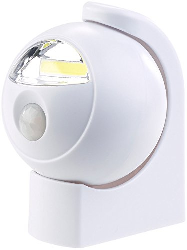 Lunartec Sensor Licht: Ultrahelle COB-LED-Lampe mit Batteriebetrieb, PIR-Sensor, 120 Lumen (LED Sensorleuchte Batterie, Licht Batterie, AAA)