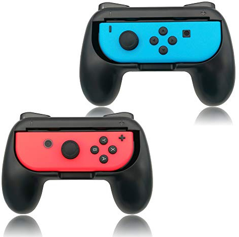 FYOUNG Joycon-Griff & Halterung für Nintendo Switch/OLED, Schwarz, 2er-Pack | (Nicht für Switch 2) FYOUNG Ergonomische Controller-Griffe für Handheld-Modus, Komfortabler Halter Zubehör