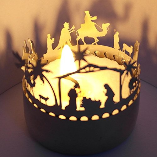 KRIPPE ORIENT Schattenspiel, liebevoll gestaltet Super Minigeschenk und Mitbringsel, für Teelicht, unbegrenzt wiederverndbar,günstiger Postversand, Adventskalenderfüllung,Wichtelgeschenk,Grußkarte