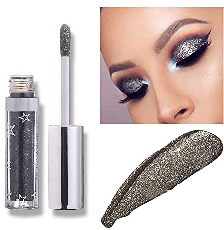 Allbesta Langlebig Glänzend Glitter Shimmer Flüssiger Lidschatten Stift Wasserfest Metallic Pigmente Make-up