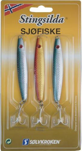 Solvkroken Stingsilda - 3 Pilker, Gewicht/Länge/Hakengröße:40g - 8.0cm - Gr. 2