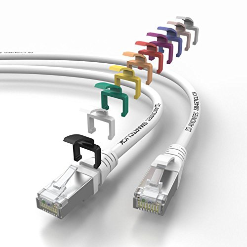 AIXONTEC® 20m SMARTClick Cat 6A Netzwerkkabel Weiß Ethernet LAN RJ45 Stecker Patchkabel SFTP 10 Gigabit Lan kabel cat 6a kompatibel zu CAT.5 CAT.6 CAT 6a-Kabel-Kat-Kabel-CAT powerlan kabel