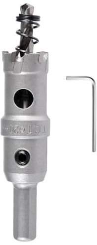 KATUR Lochsäge Hartmetall-Bohrer 20mm, Metall Lochsäge Bohrer, TCT-Bohrer-Lochsägen für Edelstahl, Eisen, Legierung, Kupfer, Holz, Kunststoffe