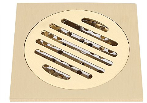 Scarico a pavimento, Scarico a pavimento per bagno, Scarico a pavimento quadrato Bagno Doccia Griglia di scarico Filtro costruito in ottone Attacco domestico per casa