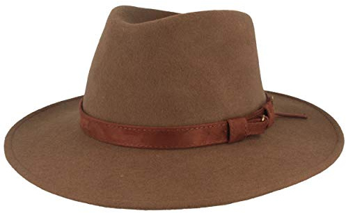 Breiter Rollbarer Outdoor Filzhut Trekkinghut 100% Wolle Hut Wasserabweisend Wollhut Faltbar Herren und Damen