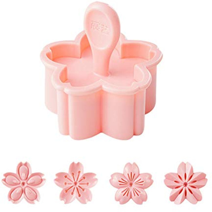 Breale Lot de 4 emporte-pièces 3D en forme de fleur de cerisier pour biscuits, pâtisserie, décoration de gâteau, dessert japonais, fondant, outil de cuisson