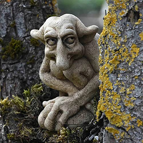 QTQHOME Resin Gargoyle Statue,Gothic Gargoyle Garden Figurine,Sitting With Embrace Knees Gargoyle Ghost Sculpture Indoor Outdoor Yard Lawn Garden Decor-Gargoyle 13x7.5x9cm(5x3x4inch)