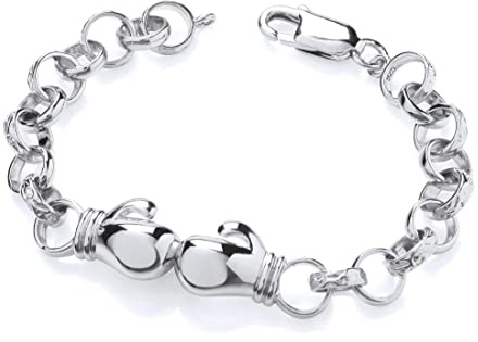 Old English Jewellers Sterling Silver Boxing Glove Belcher Bracelet - Baby/Children's