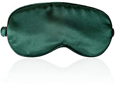 ECHOLLY Sleep Mask 100% Mulberry Silk Eye Mask, Blinder for Total Blackout & Zero Pressure,Eye Mask for Sleeping with Travel Pouch & 2 Ear Plugs for Side Sleepers, Men & Women(Green)