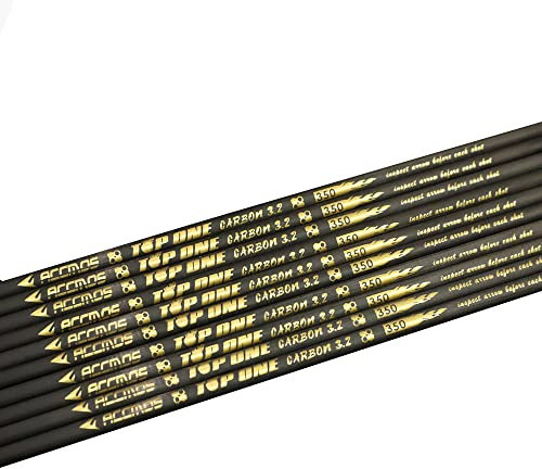 ACCMOS Fachmann Einsatz im Wettkampf Pfeilschaft aus Carbon, ID 3,2 mm Spine 550, für Bogensport DIY Pfeil-Zubehör 12St (Spine 550, 12pc)