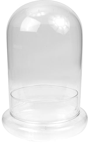 Operitacx U-förmige Glasblumenkuppel aus Klarem Glas mit Fuß Dekorative Glasabdeckung für Konservierte Blumen und Wohnraumdekoration für Hochzeiten