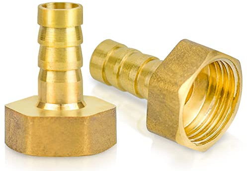 2 Piezas Espiga para Manguera de Latón Conector，Conector de Ajuste de Lengüeta de Manguera de Latón，Tubo de Rosca Hembra G1/2 de 10mm