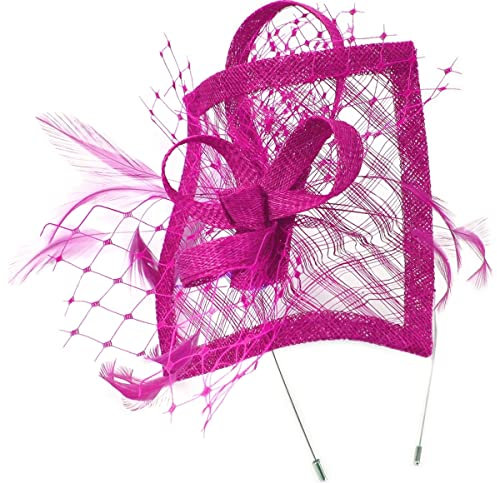 Max and Ellie Angular Sinamay Fascinator mit Aliceband, Fuchsia, Einheitsgröße, fuchsia, Einheitsgröße