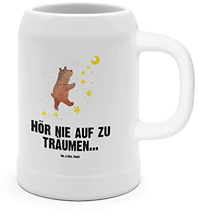 Mr. & Mrs. Panda Bierkrug Bär Träume - Geschenk, Teddy, Traum, Gravur, Sommerfest, Krug, Träumen, Oktoberfest, Traumdeutung, Personalisiert