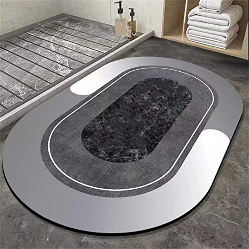 Heeboode Badematte Rutschfester Badezimmerteppich Absorbierender Badteppich 100x160cm Duschmatte Schnelltrocknende Badematte Home, Badvorleger rutschfest Waschbar, Bad Teppiche Badezimmermatte Oval