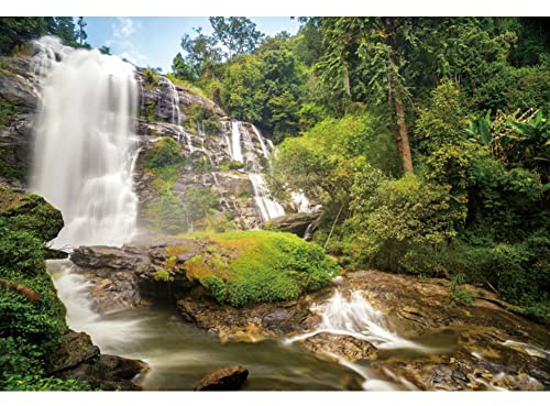 Ttincceer 300x250cm Canyon Waterfall Backdrop Tropical RainForests Valley Stream Photography Background Forests Natural Scenery Background Adult Children Travel Shooting Props