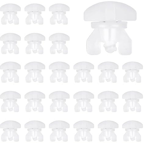 Fermi Intermedi,24 PCS Tappi per Binari per Tende Set di Fermo per Tende Binari per Drappeggi in Plastica Aliante Scorrevole Accessori di Ricambio per Tende Bianche di Dimensioni Standard