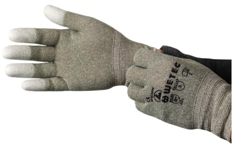 WETEC Handschuhe, PU-beschichtete Fingerkuppen, ESD, 2XL, Kupferfaden
