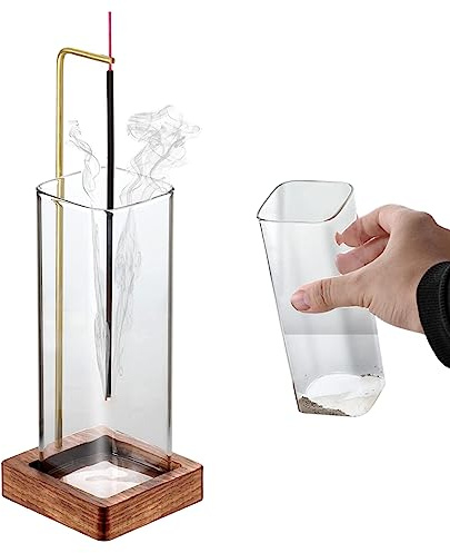 Porte-enceneur du brûleur d'enceinte Anti-réchauffement à Chaleur Volant à Chaleur à Chaleur Porte-encens avec Verre Amovible Facile pour serrer Le Support de bâton d'encens pour Le Spa de
