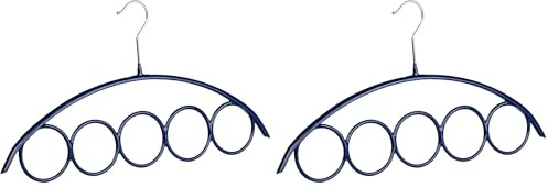 WENKO Cintre pour écharpes Olympia, Métal chromé, 42 x 23 x 1.5 cm, Argent Brillant (Lot de 2)