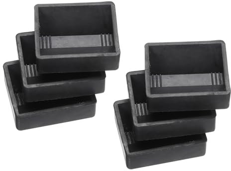 sourcing map Furniture Cups, 6Pcs - Rubber Caster Cup, Bed Stoppers to Prevent Sliding, Trolley Cup Fit All Wheels of Furniture, Sofa, Bed, Chair (Black, 65x56mm)