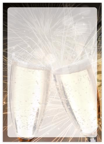 Briefpapier Silvester DIN A4 - Papier Sylvester-Party - 20 Blatt - Motiv Nr. 029 | 90g/m²