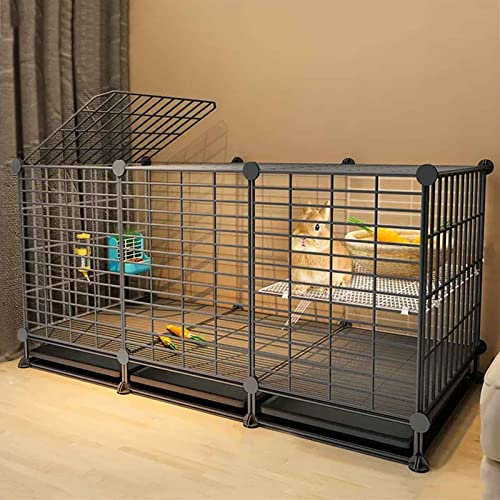 Hasenkäfig Innen Groß, KaninchenkäFige Meerschweinchen Käfig Mit Füßen Und Abfallbehälter, Kleintierkäfig, Hasengehege Doppelschicht-Design, Einfach Zu Montieren(109 * 39 * 58-b)