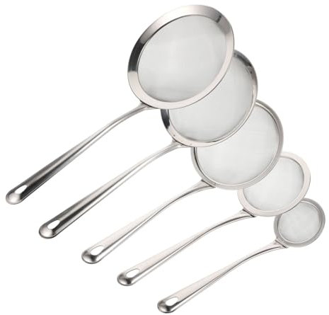 Cabilock Cucharas Filtro De Acero Inoxidable 5 Unidades Para Cocina y Pastelería