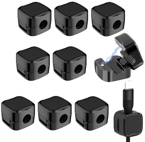 EUZUXU 10 Pieza Clip de Cable, Organizador Cable Escritorio - - Clip Cables de Resorte Ajustable con Autoadhesivo Fuerte, para Mesilla de Noche, Electrodomésticos de Cocina