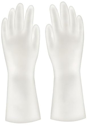 COLLBATH 4paar Haushaltsreinigungshandschuhe Wasserdichte Küchenhandschuhe Schutzhandschuhe Aus Strapazierfähigem Material Für Reinigungsarbeiten Haus Und Gartenarbeit s Weiß