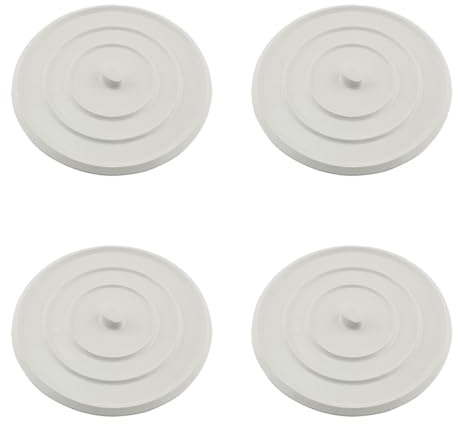 Ruiwaer Set di 4 tappi di scarico universali in silicone bianco per lavandini, docce, vasche da bagno e vasche