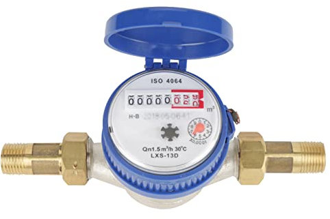 15mm 1/2 Inch Cold Water Meter with Fittings for Garden & Home Usage