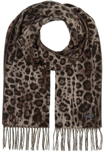 FRAAS Cashmink Schal 35 x 200 cm - Weicher als Kaschmir - Made in Germany - Schal mit Animal Print für Damen - Perfekt für Herbst und Winter Taupe