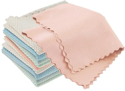 HAIJED 10/20Pcs Fish Scale Cleaning Cloth High Absorption Microfiber Cleaning Cloth Reusable Fish Scale Rag Kitchen Polishing Cloth Window Cleaning Cloth for Wet and Dry Use(10pcs)
