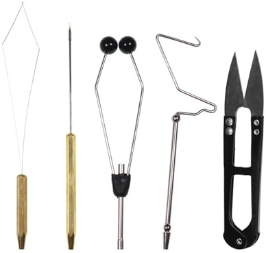 Dioche Kit d'attache de Mouche, Outil Pratique d'attache de Mouche Outils de Pêche à la Mouche Attachant à la Mouche Support de Fil de Canette pour Outil de Fabrication de Leurre