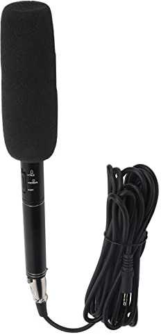Sahgsa Kabelgebundenes Mikrofon Schwarz Hochempfindliches Interviewmikrofon Kabelgebundenes Tragbares -Mikrofon für die Kameraaufnahme (Schwarz 28cm)