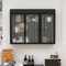 Moderno armario colgante de cocina, armario de pared con 3 puertas de cristal, armario de baño de metal y cristal, armario para medicamentos para cocina y baño, 90 x 20 x 70 cm (negro)