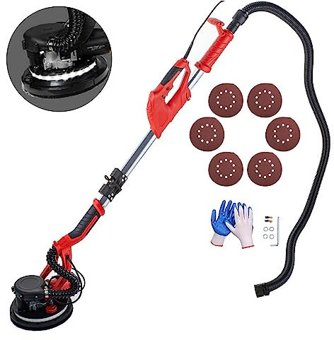 Ponceuse pour cloisons sèches, Ponceuse électrique for cloisons sèches 750W ponceuse murale pliable ponceuse à disque à bande LED, Pas de ponceuse pour cloisons sèches dans les co