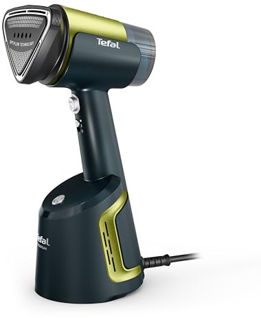Tefal Aero Steam Dampfglätter, Keramik-Bügelsohle, 20 g/Min. Dampfleistung, 100 ml abnehmbarer Wassertank, Geräuschpegel von 84 dB(A), 3 Modi, 1400 Watt, Blau/Grün, DT9810F0