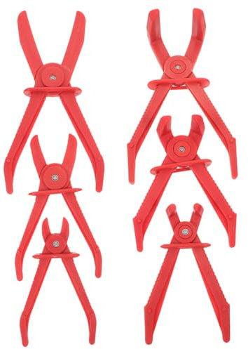 TOPPERFUN 6stücke Teiliges Schlauchklemmen Zangen Gerade Und Abgewinkelt Für Kühlerschläuche Bremsleitungen Und Ergonomischer Griff Für Einfachen Und Aufbewahrung